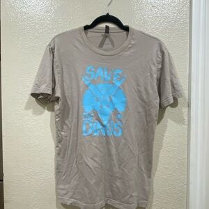 Jurassic World Save the dinos Next Level Apparel Grey and Blue Short Sleeve Tee